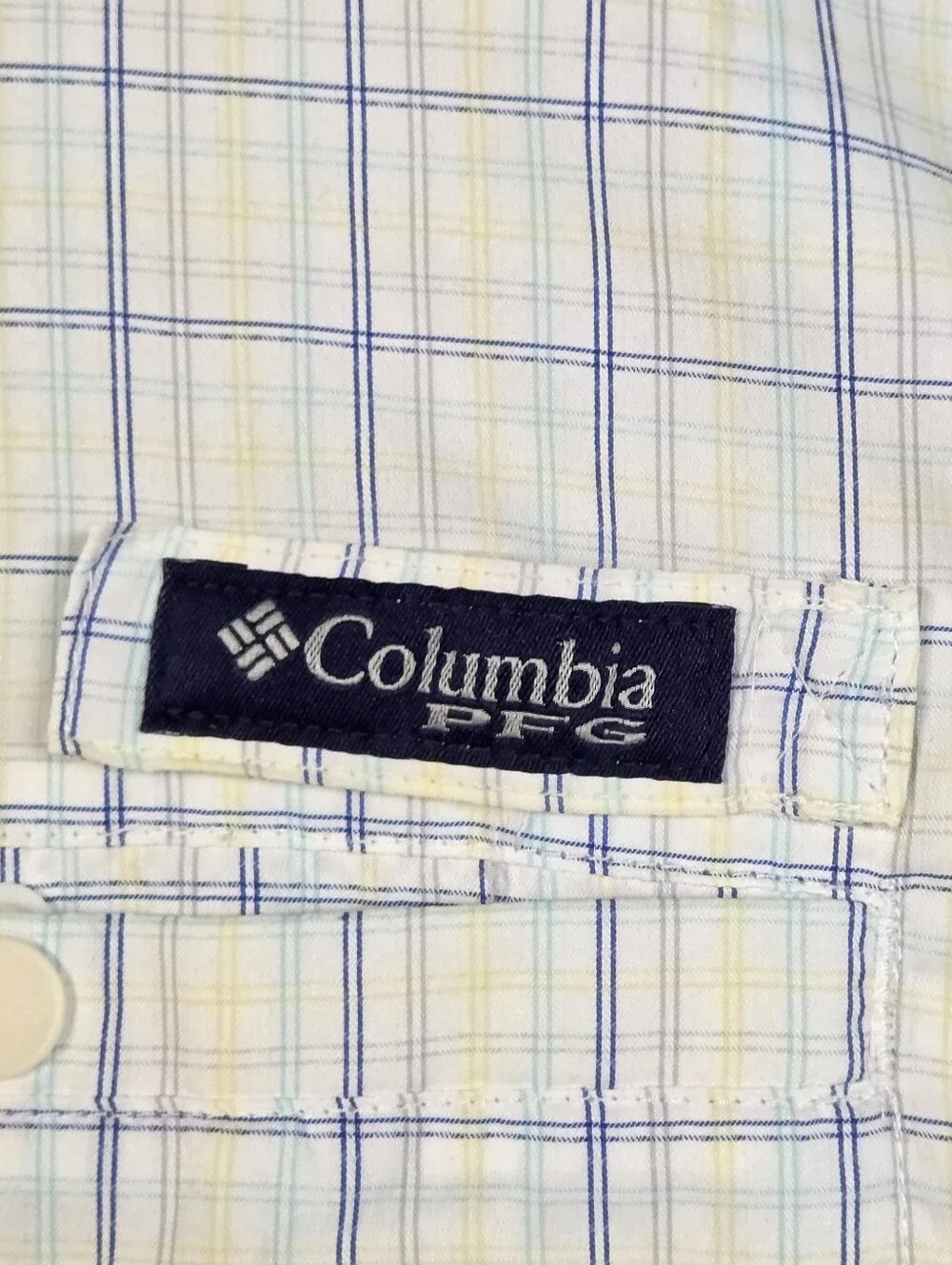 Columbia PFG Super Tamiami Shirt Mens XXL Long Sleeve Plaid Fishing Vent Yellow